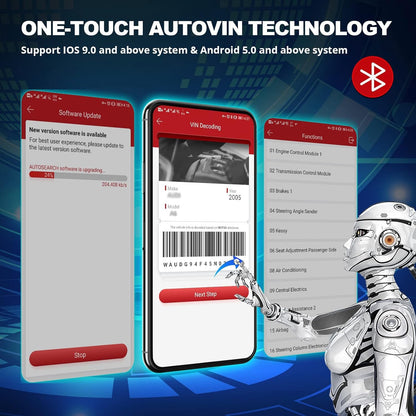 Thinkdiag2 All System Bidirectional Control OBD2 Diagnostic Scanner for iOS & Android, Bluetooth Scan Tool with CAN-FD Protocol, AutoVIN, Active Test, 15+ Reset Functions, ECU Coding, 1 Year Fr-ee