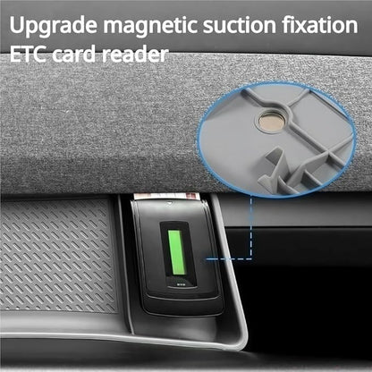 GGCLIMAX Car Organizer Storage Box Compatible with Tesla Model 3 Highland Model Y 2025 Screen Rear Bracket Tissue Glasses Storage Organizer Tray Accessories(Silicone Black)