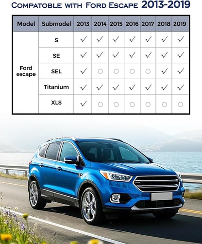 Custom Fit Floor Mats & Cargo Liner & Rear Seat Back Protectors for Ford Escape 2013-2019, All-Weather Rubber Mats, Full Interior Protection for SUV, Durable & Easy to Clean