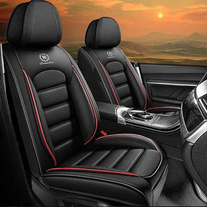 Car Seat Cover Fit for Honda CR-V 2014-2026 Waterproof Seat Covers,Nappa Faux Leather Breathable and Comfortable,Car Seat Protector Car Interior Accessories (Front Seat) Black&Red