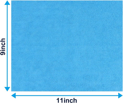 GLIMGLINT Microfiber Cleaning Cloth, 100 Pack Cleaning Rags, Lint-Free, Ultra Absorbent Reusable Paper Towels for Home, Kitchen, Car, Garage or Shop, Dish Rags, 11" x 9", Blue