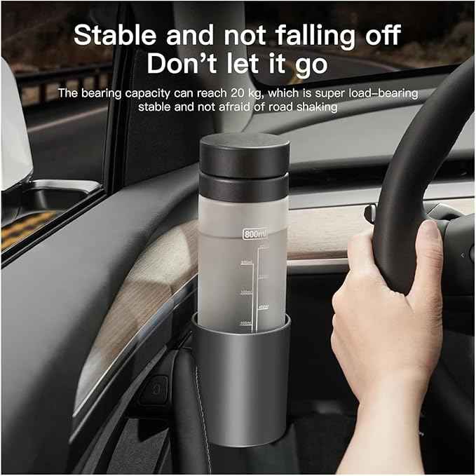 NanDeZ Car Door Cup Holder Compatible for Tesla Model 3 Y Special Door Cup Storage Box Rack Car Door Cup Stand 4 Pcs/Set, Grey