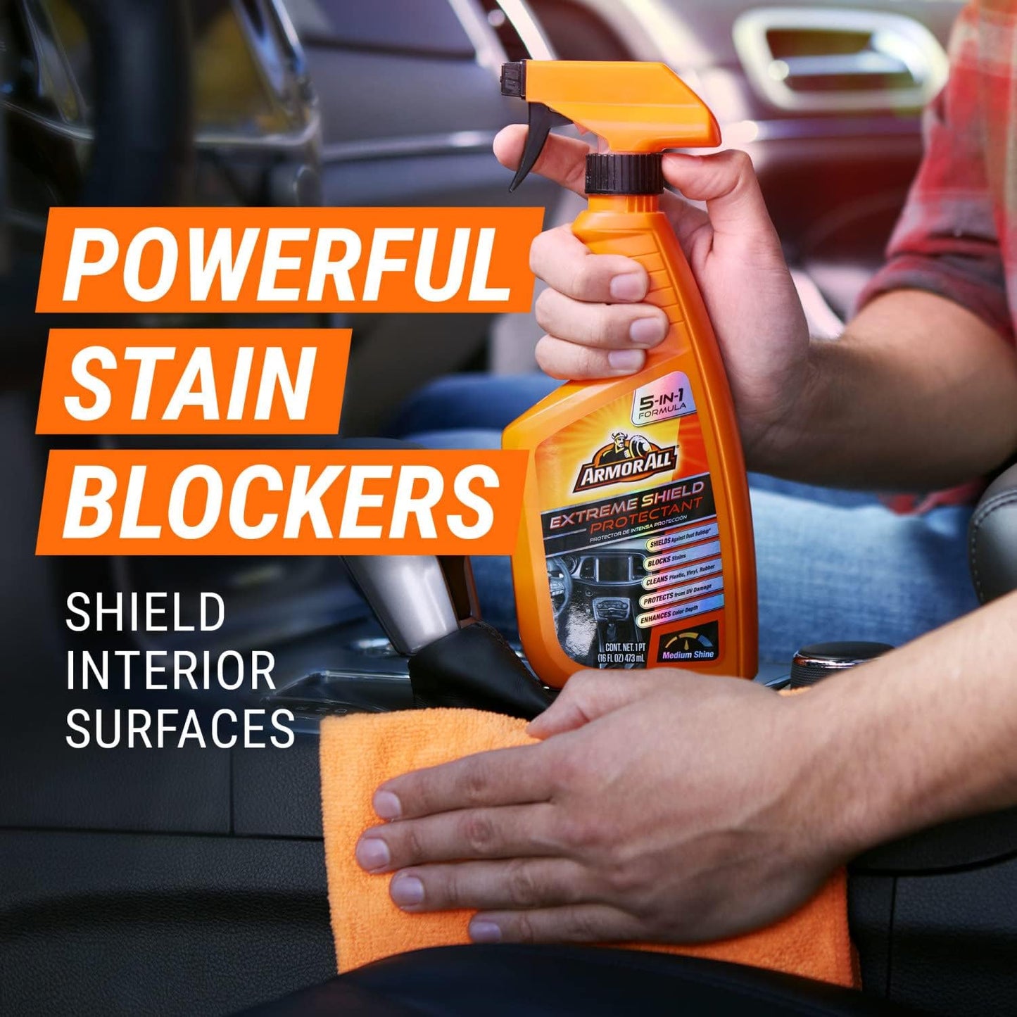 Armor All Extreme Shield Protectant Spray, Interior Car Cleaner with UV Protection Against Cracking and Fading, 16 Fl Oz (Pack of 2)