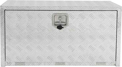 Heavy Duty Aluminum Truck Bed Tool Box,Diamond Plate Waterproof Underbody Toolbox with Sliding Shelf, Lock & Keys, Side Handle, Storage Organizer Chest for Pickup Truck, RV Trailer, Cargo Vehicles