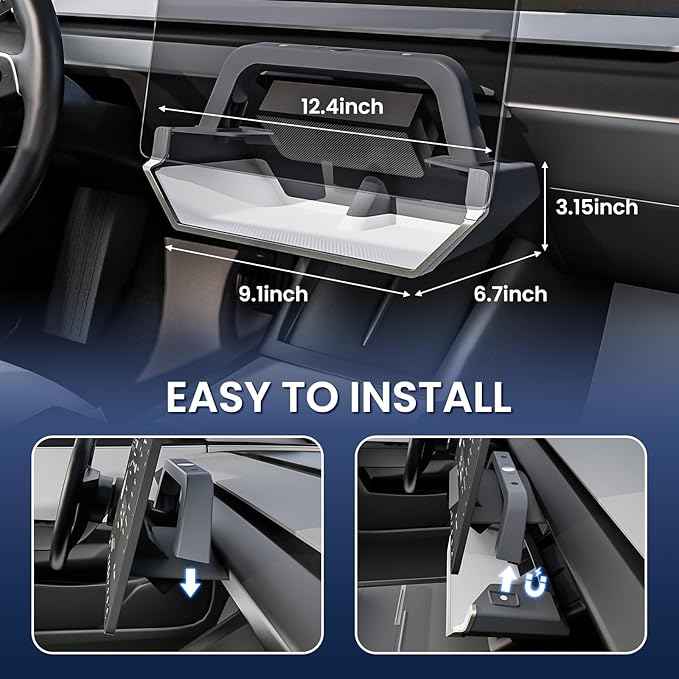 for Model Y Juniper Under Screen Storage Organizer 2025-2026 Upgrade, Model 3 Highland Center Console Organizer Tray 2024-2026 for Tesla Model Y Juniper Accessories, White