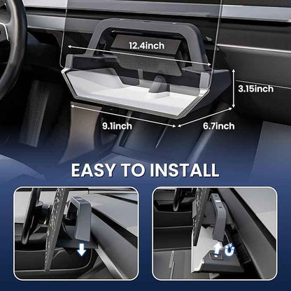 for Model Y Juniper Under Screen Storage Organizer 2025-2026 Upgrade, Model 3 Highland Center Console Organizer Tray 2024-2026 for Tesla Model Y Juniper Accessories, White