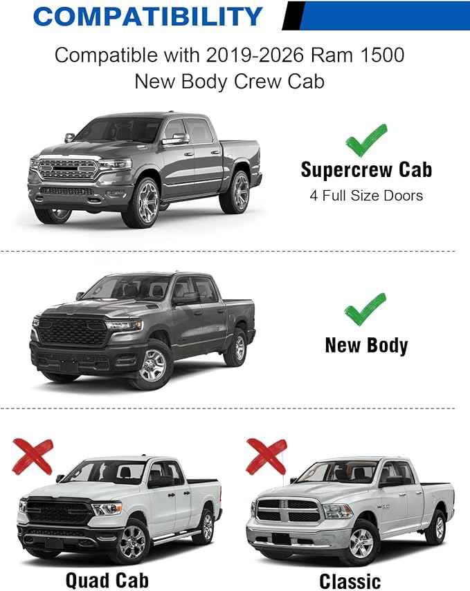 Under Seat Storage Box Compatible with 2019-2026 Dodge Ram 1500 crew cab (New Body Style),Upgraded Rear Truck Underseat Organizer Cargo Box