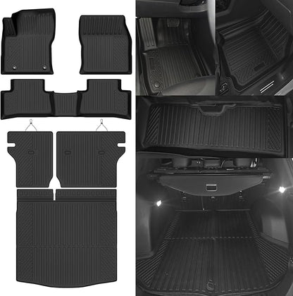 Custom Fit Floor Mats for Toyota Corolla Cross Hybrid 2022-2026, All Weather TPE Floor Liners with Trunk Mat & Backrest Protectors, Odorless Full Set Interior Accessories