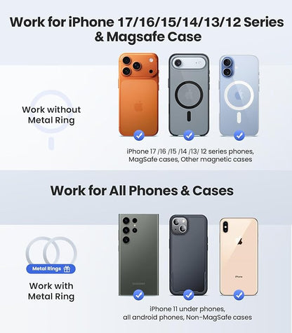 VICSEED Tesla Phone Mount【Strongest Magnet Power】 Foldable Hidden Tesla Phone Holder Fit for All Phones, Tesla Model 3/Y/Cybertruck Accessories, Tesla Model 3 Model Y for MagSafe Car Mount-Quicksilver