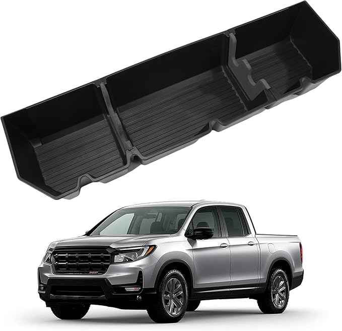 POPSTORE Under Seat Storage Compatible with 2006-2026 Honda Ridgeline Crew Cab, Upgraded Rear Underseat Storage Truck Organizer