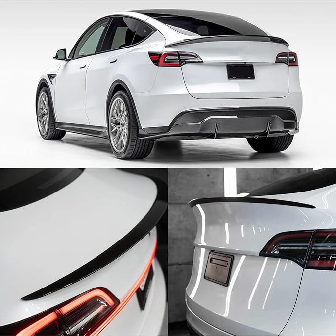 Spoiler Compatible with 2020-2024 Tesla Model Y Matte Black ABS Plastic Rear Trunk Lip Rear Spoiler Wing Model Y Accessories