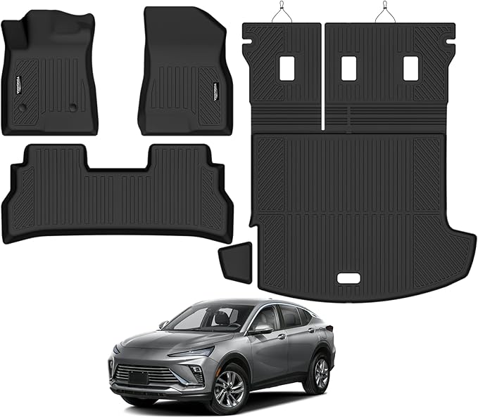 Tongama-Floor Mats for 2024 2025 2026 Buick Envista, All Weather TPE Floor Liners and Trunk Mat with Backrest Mat Protectors for Buick Envista Waterproof Interior Accessories