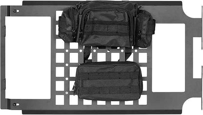 Hooke Road Front Overhead MOLLE Panel w/Pouches Roof Cargo Rack Storage Bag for 2018-2026 Jeep Wrangler JL & Gladiator JT 2/4 Doors (Hardtop Only)