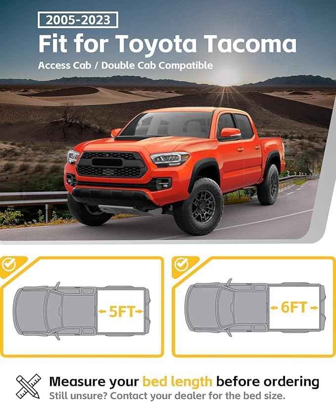 Front Bed MOLLE Panels Fit for 2016-2023 Toyota Tacoma 5FT Bed, Heavy-Duty Aluminum Truck Storage Organizer System for Camping, No-Drill Installation Truck Bed Organizer Accessories