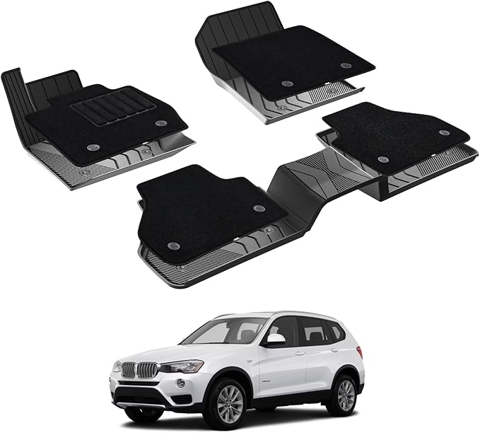 3W Floor Mats & Carpets Fit for BMW X3 2011-2017 F25 & BMW X4 2015-2018 xDrive28i/28d/35i/M40i, TPE All-Weather Odorless Heavy Duty Floor Liner Accessories