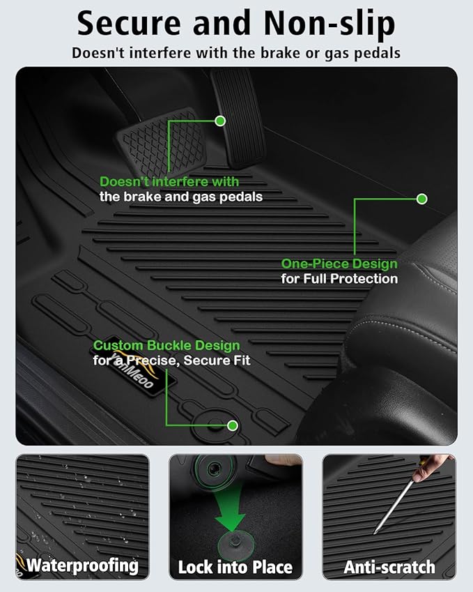 Floor Mats & Cargo Liner Custom Fit for Ford Mustang Mach E 2021-2025 2026 (NOT for Mustang) All Weather TPE Rubber 1st & 2nd Floor Liners Automotive Trunk Mat for Mach E 2025 Accessories, Black