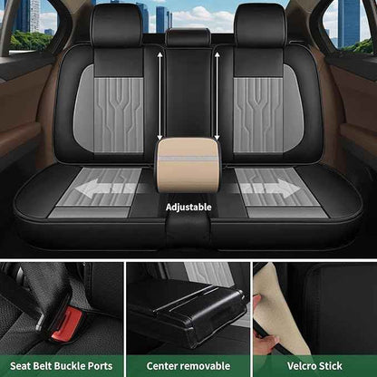 YORKNEIC 2 Front Seat Covers Fit for Chevrolet Chevy Cruze 2011-2019: Leather Car Seat Covers - Waterproof Car Seat Protector Compatible Airbag (2 Seats，Black & Grey)