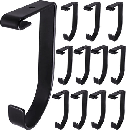 12-Pack Heavy Duty Add-On Storage Flat Hook Accessory for Garage Ceiling Storage Rack and Wall Shelving,Alloy Steel, Black-Suitable for FLEXINOUMTS Ceiling Storage Racks and Wall Shelves