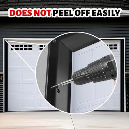 Garage Door Seal Top and Sides Seal Strip, 40FT Universal Garage Door Weather Stripping, Durable Garage Door Bottom Seal Replacement with Adhesive Backing and Screws (Black, 40FT)
