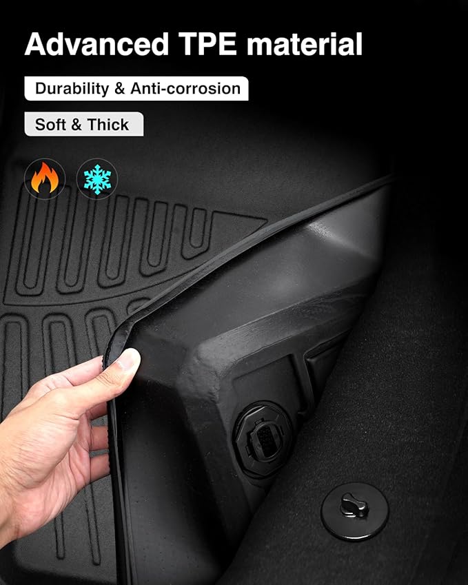 Powerty Floor Mats for 2024 2025 2026 Subaru Crosstrek Accessories All Weather Floor Liner 3D TPE 1st & 2nd Row Floor Mat Heavy-Duty Floor Liners