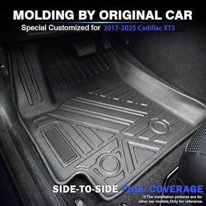 KUST Floor Mats for Cadillac XT5 2017-2025, All Weather TPE Rubber Floor Liners for XT5 Accessories Front Rear 2 Row High Side