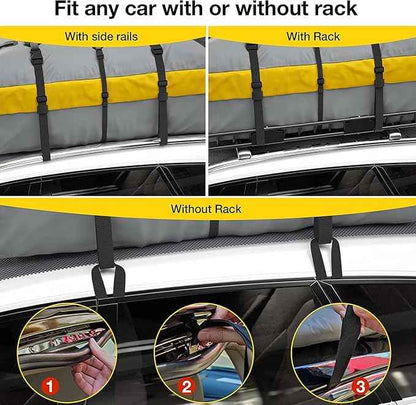 WILDROAD Car Roof Bag Rooftop Cargo Carrier, 21 Cubic Feet Waterproof Roof Luggage Cargo Carrier Bag with Anti-Slip Mat for All Cars Vehicles SUV with/Without Rack (21 Cubic Feet)