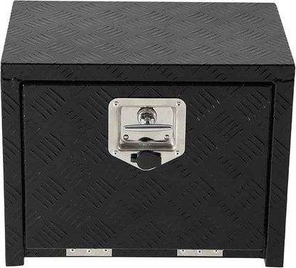 Garvee 18 Inch Heavy Duty Aluminum Tool Underbody Box, Waterproof Square Truck Storage Organizer Chest for Pick Up Truck Bed, Rv Trailer (18" X 12" X 14" - Black)