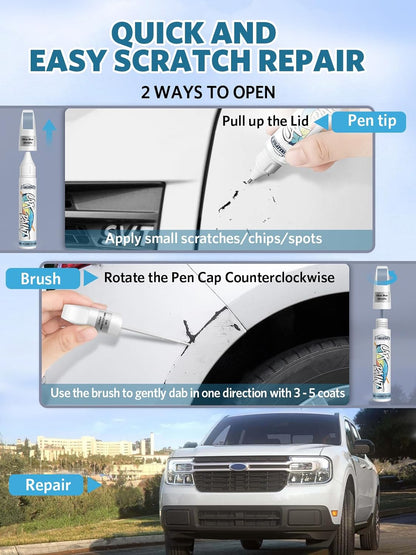 Carbonized Gray Metallic(M7) Touch Up Paint for Ford, Car Paint Scratch Repair Remover Pen Color Exact Match, Quick and Easy Fix Automotive Chips and Nicks Scuff