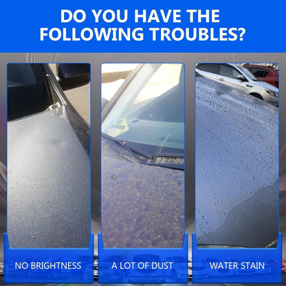 Car Coating Spray Set, Quick Effect Coating Agent, Quickly Coat Car Wax, Scratch Wax Polish Spray Extremely Hydrophobic, Oil Film Emulsion Glass Cleaner (1PCS+Sponge+Cloth)