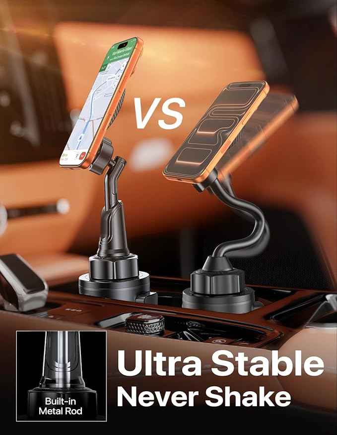 Miracase for MagSafe Car Mount, [Strong Magnetic] 2026 Hands Free Phone Holders for Your Car, Universal Cup Holder Phone Holder for iPhone 17 16 15 14 13 12 Pro Max, Samsung & More Smartphones