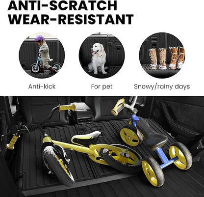 LASFIT Premium Extra Thick Rear Seat Back Covers for Tesla Model Y Juniper 2025/2026 | TPE Custom Fit Waterproof Model Y Accessories Second Row Back Seat Protector Mat Liner