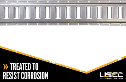 US Cargo Control E Track, Made in USA, 12 Gauge Steel 5 FT Galvanized E Track Rail (100-Pack) Horizontal ETrack Rails for Trailers, Garages, Cargo Vans, 6,000 Pounds Break Strength Per E-Track Slot