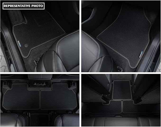 CLIM ART All-Weather Car Floor Mats Compatible with Hyundai Palisade 2020-2025, Custom-Fit Heavy-Duty Floor Liners for Cars & SUVs, Car Accessories for Men & Women, Black - FL011721120