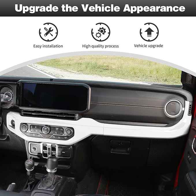 CheroCar for JL Center Console Headlight Air Conditioning Control Panel & Co-Pilot Handle Panel Interior Accessories fit for Jeep Wrangler JL JLU 2024+,White