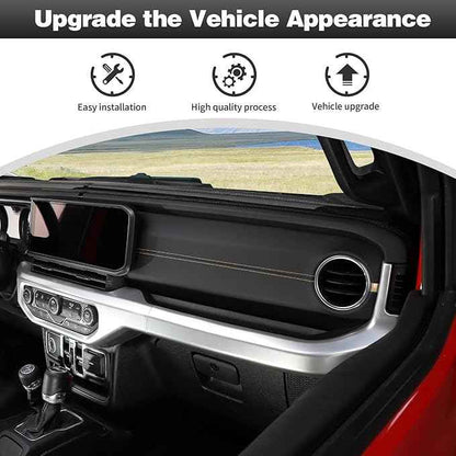 CheroCar for JL Center Console Headlight Air Conditioning Control Panel & Co-Pilot Handle Panel Interior Accessories fit for Jeep Wrangler JL JLU 2024+,Chrome