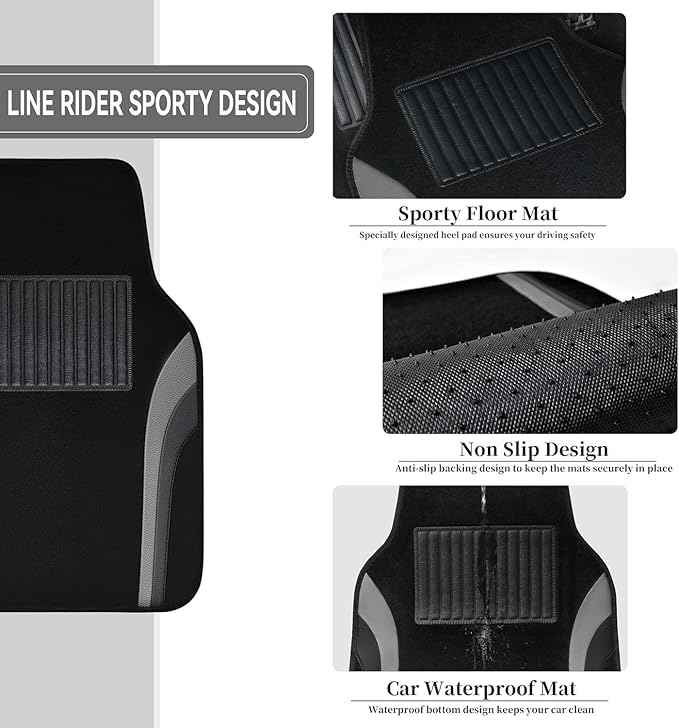 Car Floor Mats for Tesla Model 3 2024-2026, All Weather Car Mats Full Set with Odorless Injection Molded Leather, Non-Slip Interior Accessories, Black