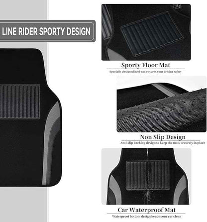 Car Floor Mats for Tesla Model 3 2024-2026, All Weather Car Mats Full Set with Odorless Injection Molded Leather, Non-Slip Interior Accessories, Black