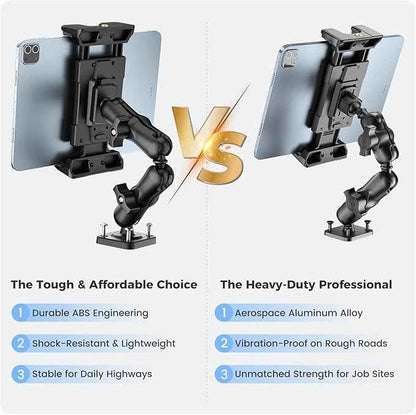OHLPRO Tablet Mount for Truck - Heavy Duty Drill Base - Tablet Holder for Car Dashboard, iPad Holder for All 5"-13" iPad Pro Samsung Galaxy Kindle fire Tablets and Car Wall Desk etc.