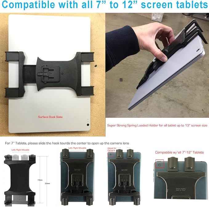 Heavy Duty Flexible 22“ Aluminum gooseneck ELD compliant car truck fleet floor seat bolt tablet mount for Apple iPad Air Pro Mini Microsoft Surface Pro/Book Lenovo Verizon 7 8 10 12 tablets