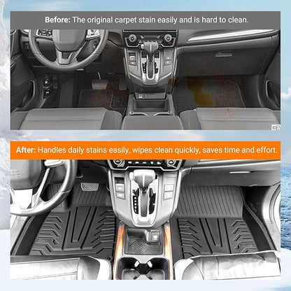 powoq Fuel Floor Mat Compatible with 2017-2022 Honda CRV Trunk Mat Floor Liner TPE Cargo Mat Replacement for 2017-2022 Honda CRV Accessories (Fit 17-22 Fuel Model, Trunk+Backrest+Floor Mat)