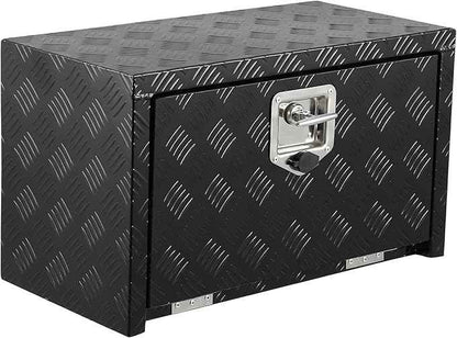 Garvee 24 Inch Heavy Duty Aluminum Tool Underbody Box, Waterproof Square Truck Storage Organizer Chest for Pick Up Truck Bed, Rv Trailer (24" X 12" X 14" - Black)