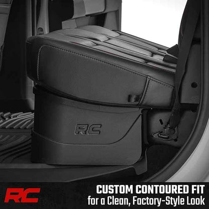 Rough Country Under Seat Storage for Ford F-150/F-250/F-350/Raptor Crew Cab (2015-2026) - Custom Rear Under Seat Organizer Tray with Lockable Lid