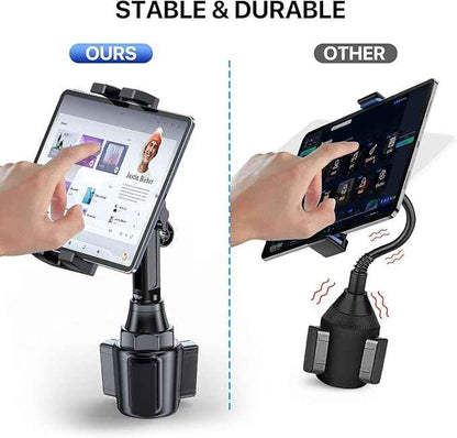 Miracase Cup Holder Tablet Mount for Car, [2025 Latest Upgraded] Adjustable Long Neck Car Tablet Holder Friendly Compatible with iPad, Pro, Air, Mini Samsung Galaxy Tab, All 6.1-12.9" Tab