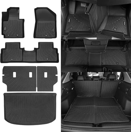 Custom Fit Floor Mats for Kia Soul 2014-2019, All Weather TPE Floor Liners with Trunk Mat & Backrest Protectors, Odorless Full Set Interior Accessories