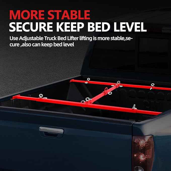 Adjustable Truck Box Bed Lift for Pickups Trucks,Heavy-Duty Truck Bed Lift Support 800LB Weight Capacity and Capacity Works On Beds Up to 6ft