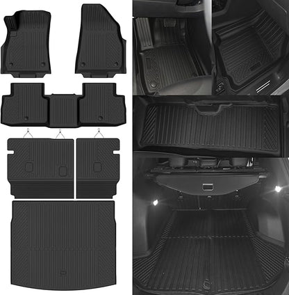 Custom Fit Floor Mats for Jeep Cherokee 2026, All Weather TPE Floor Liners with Trunk Mat & Backrest Protectors, Odorless Full Set Interior Accessories