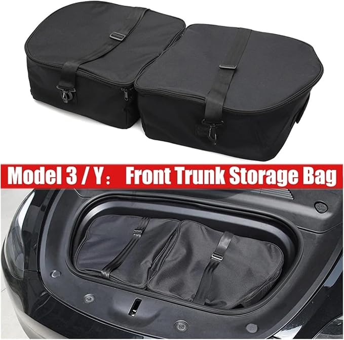 Car Front Trunk Storage Bag Portable Storage Box Organizer Packets Highland Compatible for Tesla Model 3 Model Y 2016 2017 2018 2019 2020 2021 2022 Car Trunk Organizer Storage(Front Model 3)