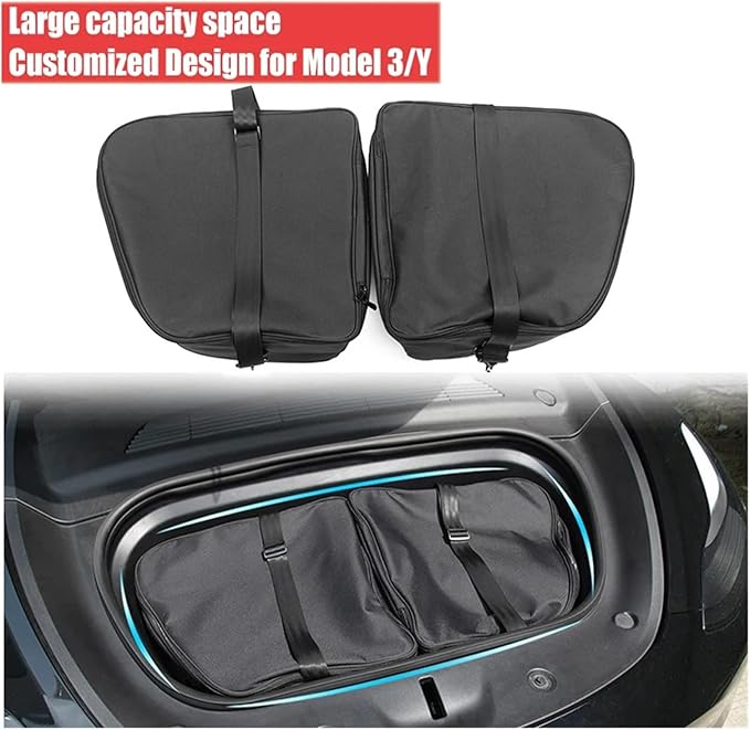 Car Front Trunk Storage Bag Portable Storage Box Organizer Packets Highland Compatible for Tesla Model 3 Model Y 2016 2017 2018 2019 2020 2021 2022 Car Trunk Organizer Storage(Front Model 3)