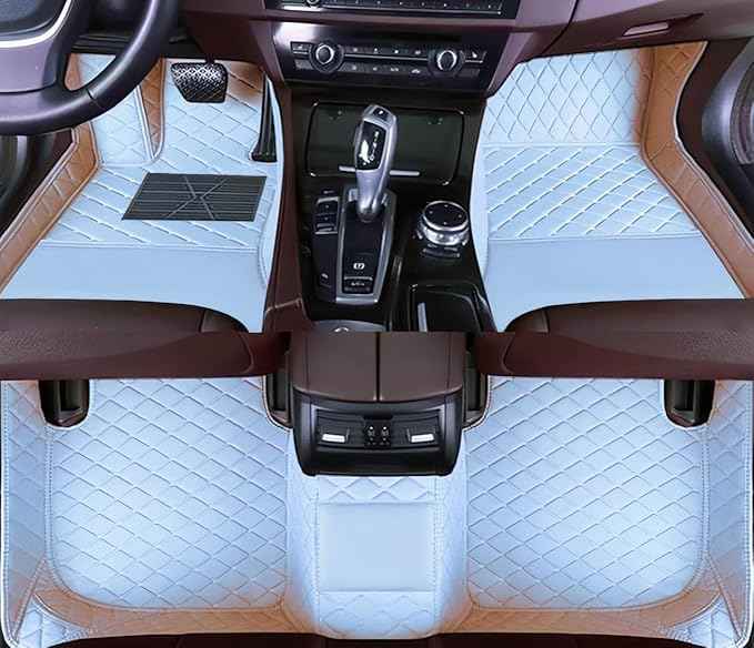 Yaruicar Custom Car Floor Mats for 2002-2026 Cadillac ATS CTS CT6 DTS Escalade Lyriq GT4 Optiq SRX SLS XT4 XT5 XT6 XTS Car Full Coverage Non-Slip Floor Liners (White)