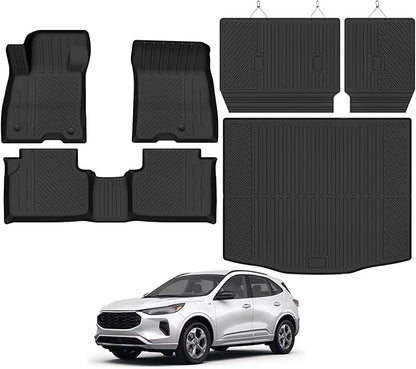 Tongama-Floor Mats for Ford Escape 2020-2026(NOT Fit Hybrid), All Weather TPE Trunk Mat and Backrest Mats Protectors for Ford Escape Floor Liner Accessories